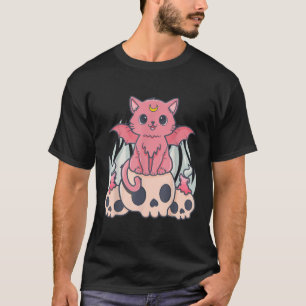 T-shirt Kawaii Pastel Goth Mignon Créature Démoniaque Chat