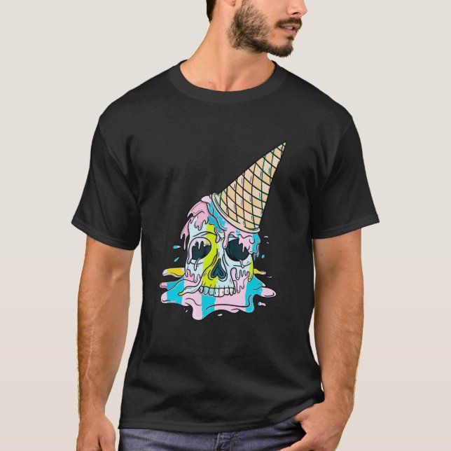 T-shirt Kawaii Pastel Goth mignonne Crème de glace Déplais (Devant)