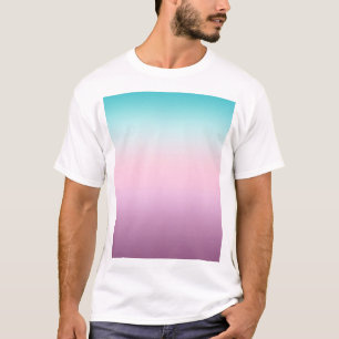 T-shirt Kawaii pastel rose et bleu ombre