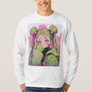 T-shirt Kawaii Pastel Splatter Anime Girl