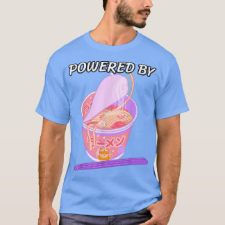T-shirt Kawaii Powered By Cup Ramen Chopsticks Shiba Inu D