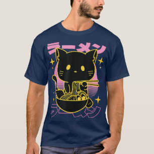 T-shirt Kawaii Ramen Cat Otaku Anime Manga 