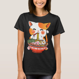 T-shirt Kawaii Ramen Chat Anime Japonaise Food Girls Offic