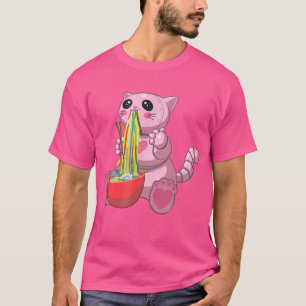 T-shirt Kawaii Ramen Chat, Kawaii Mecha Robot Chat Manger 