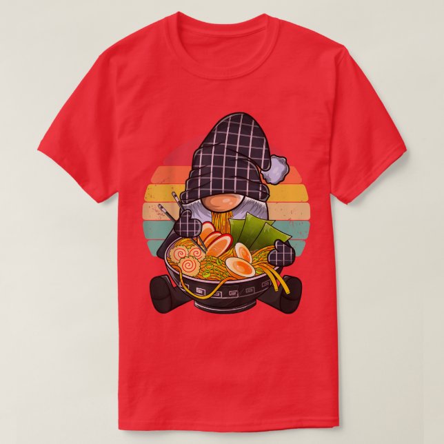 T-shirt Kawaii Ramen Gnome, Japonais Neko Noodle Funny Ani (Design devant)