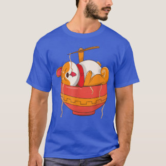 T-shirt Kawaii Ramen mignon Anime Chien Corgi nouilles jap