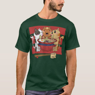 T-shirt Kawaii Ramen Noodl Japanes Alimentation Ramen Chat