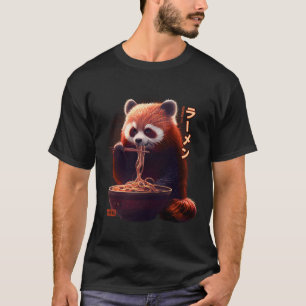 T-shirt Kawaii Red Panda mangeant Ra Ra