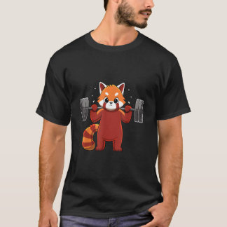 T-shirt Kawaii Red Panda Musculation Salle de Sport