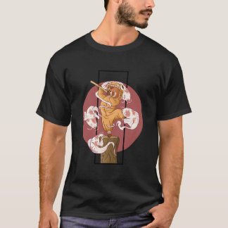 T-shirt Kawaii Red Panda With Japanese Koi Ghosts