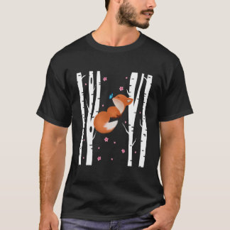 T-shirt Kawaii Renard Japonais Cerisier Fleur Sakura Bi Bl