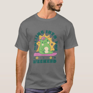T-shirt Kawaii Skateboard Frog - Rolling Dans Le Week-End