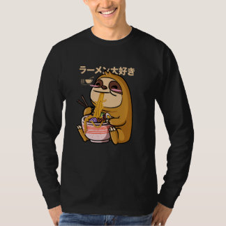 T-shirt Kawaii Sloth Ramen Bowl Anime Otaku Japanese Noodl