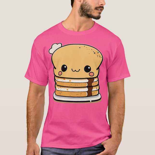 T-shirt Kawaii Stack Of Pancakes (Devant)
