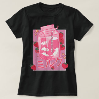 T-shirt Kawaii Strawberry Milk Japanese Aesthetic