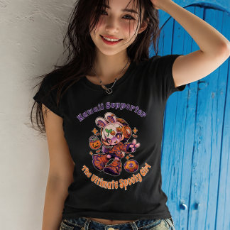 T-shirt Kawaii Supporter Halloween Anime Girl Soccer 
