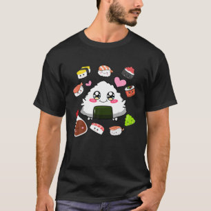 T-shirt Kawaii Sushi Happy Funny japonais Anime mignonne O