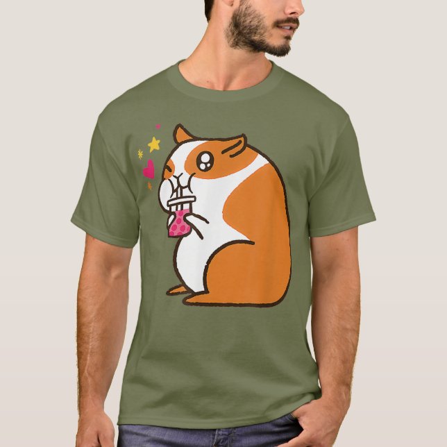 T-shirt Kawaii Thé à bulle de hamster japonais (Devant)