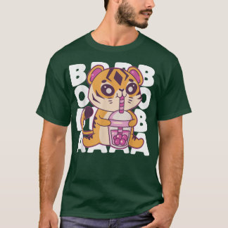 T-shirt Kawaii Tiger Boba Tea Bubble Tea Anime Kawaii Neko