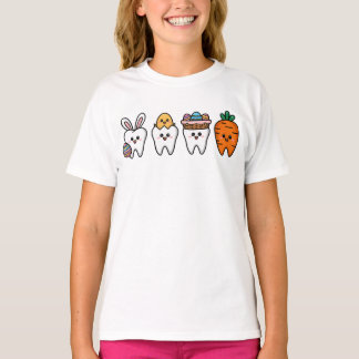 T-shirt Kawaii Tooth Pâques Art - Adjoint Dentaire