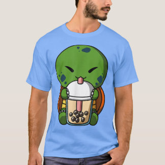T-shirt Kawaii Turtle Boba Milk Thé Buble Thé Anime