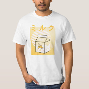 T-shirt Kawaii Vache Retro Bananes japonaises Lait