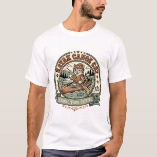 T-shirt Kayak Canoë Chat Kayak Canoë Chat Vintage Vector A