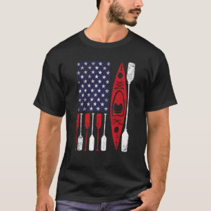 T-shirt Kayak et paddle US American Flag Canoe USA Kayaki