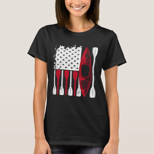 T-shirt Kayak Flag Kayaker Outdoor Kayaking Kayak Boating  (Devant)