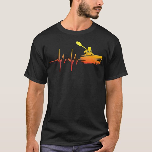 T-shirt Kayak Heartbeat Paddle bateau Idée cadeau de l'amo (Devant)