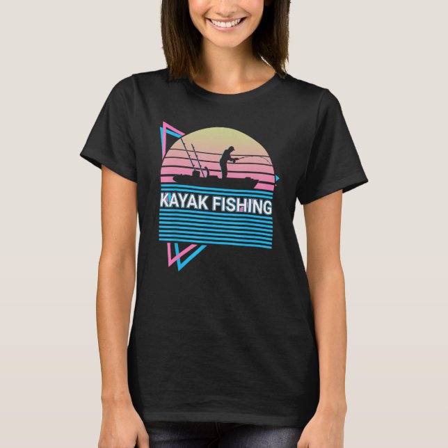 T-shirt Kayak Kayaking Retro Kayak Fishing (Devant)