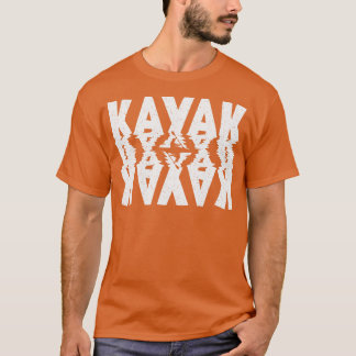 T-shirt Kayak Typographie blanche déstabilisée