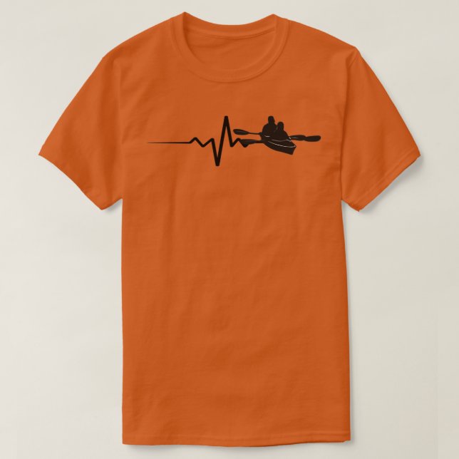 T-shirt Kayaking Canoeing Heartbeat (Design devant)