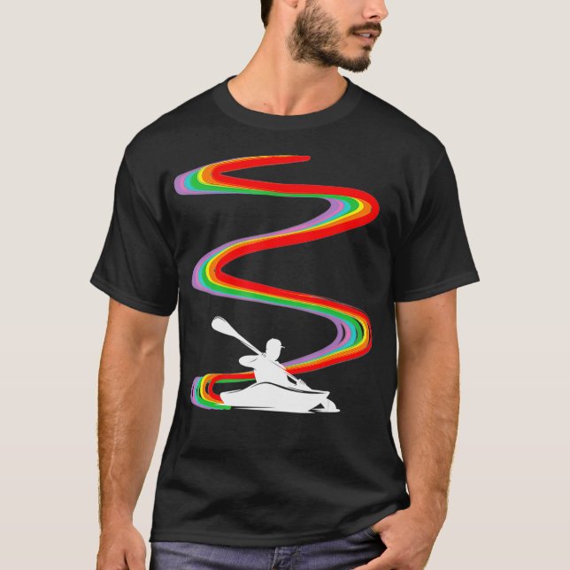 T-shirt Kayaking Kayak Rainbow Pride _1  (Devant)