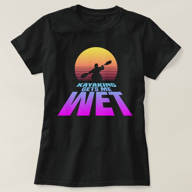 T-shirt Kayaking M'Enlève Humide (Synthwave) (Design devant)