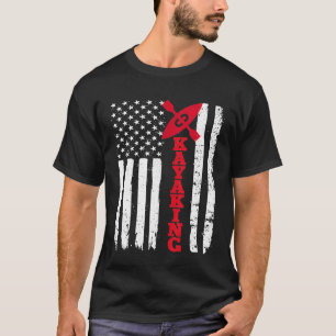 T-shirt Kayaking Shirt USA American Flag Sport Team Kayak