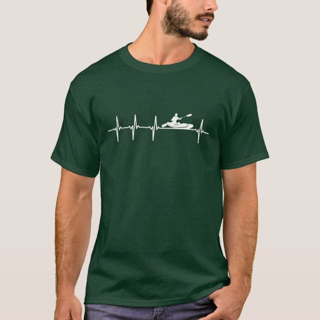 T-shirt Kayaking Sport Heartbeat Love funny (Devant)