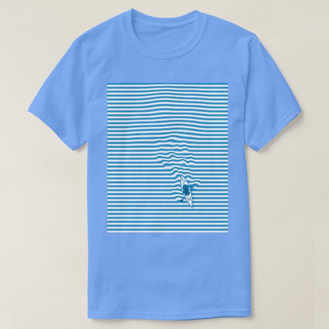 T-shirt Kayaking the Blue and White Optical Illusion Graph (Design devant)