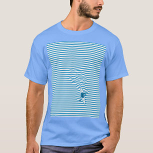 T-shirt Kayaking the Blue and White Optical Illusion Graph