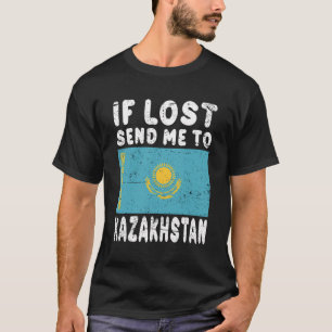 T-shirt Kazakhstan Drapeau Souvenir - Si Perdu Envoyez-Moi