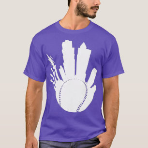 T-shirt KC Kansas City Baseball Bâtiments Skyline Royal Bl