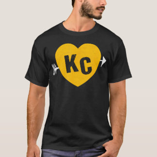 T-shirt Kc Red Yellow Heart Arrow Kc Kansas City 2 Lette