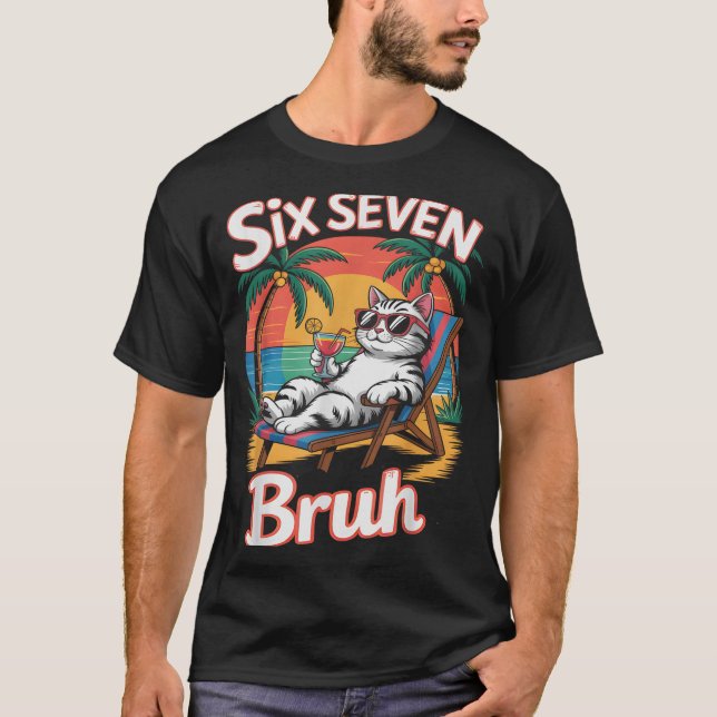 T-shirt Keep Calm 67 Bruh Cat Vacation Cruise Trip Joke Ge (Devant)