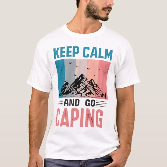 T-shirt Keep Calm and Go Camping Retro Tee (Devant)