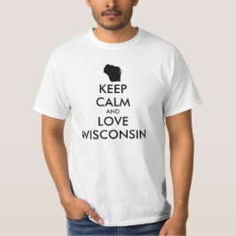 T-shirt KEEP CALM et LOVE WISCONSIN personnalisables