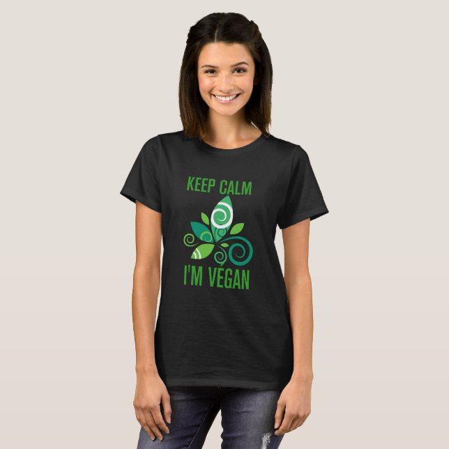 T-shirt Keep calm i'm végan (Devant entier)