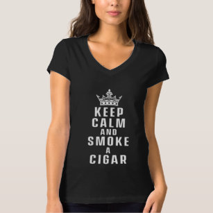 T-shirt Keep Calm Smoke Cigar Smoker Humidor