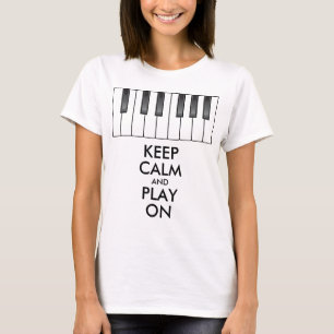 T-shirt KEEP CALME personnalisé et JOUER ON - piano clavie