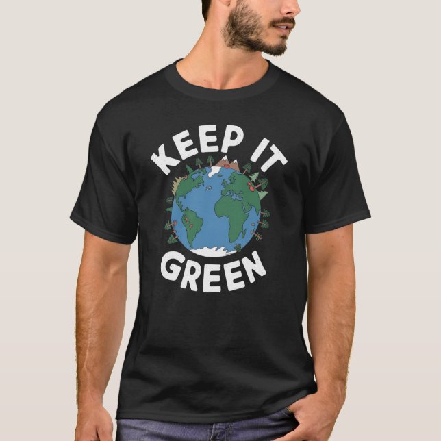 T-shirt Keep it Green - Nature & Earth Illustration (Devant)