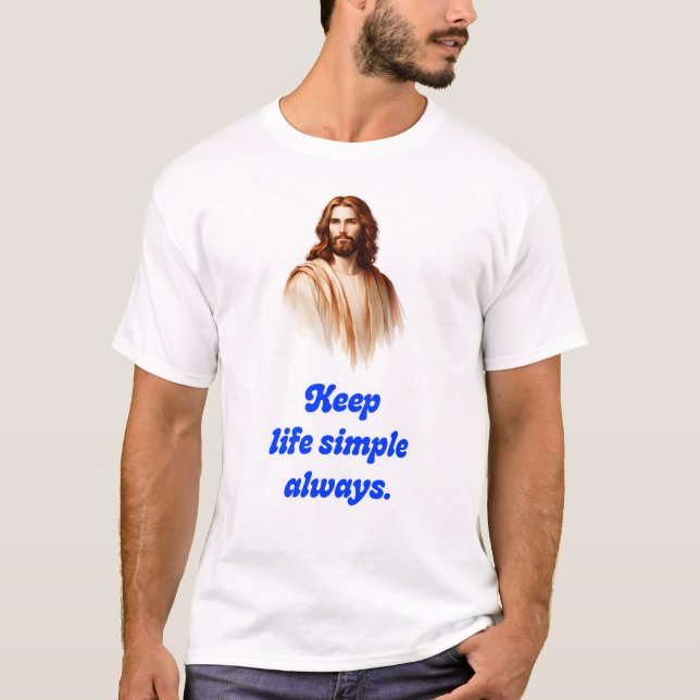 T-Shirt "Keep Life Simple" mit Jesus (Vorderseite)